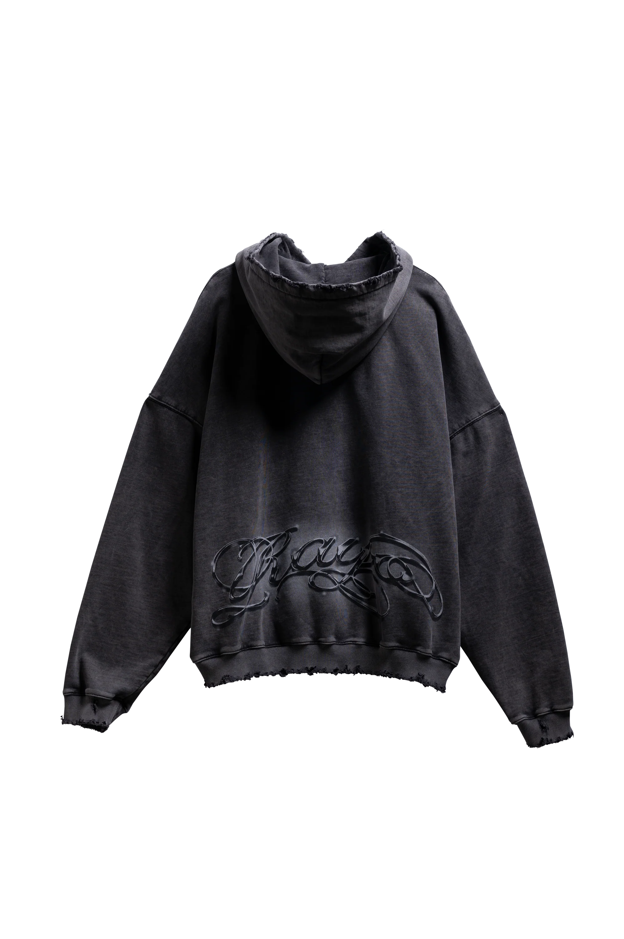 BLACK RAYO ZIP HOODIE - Image 2