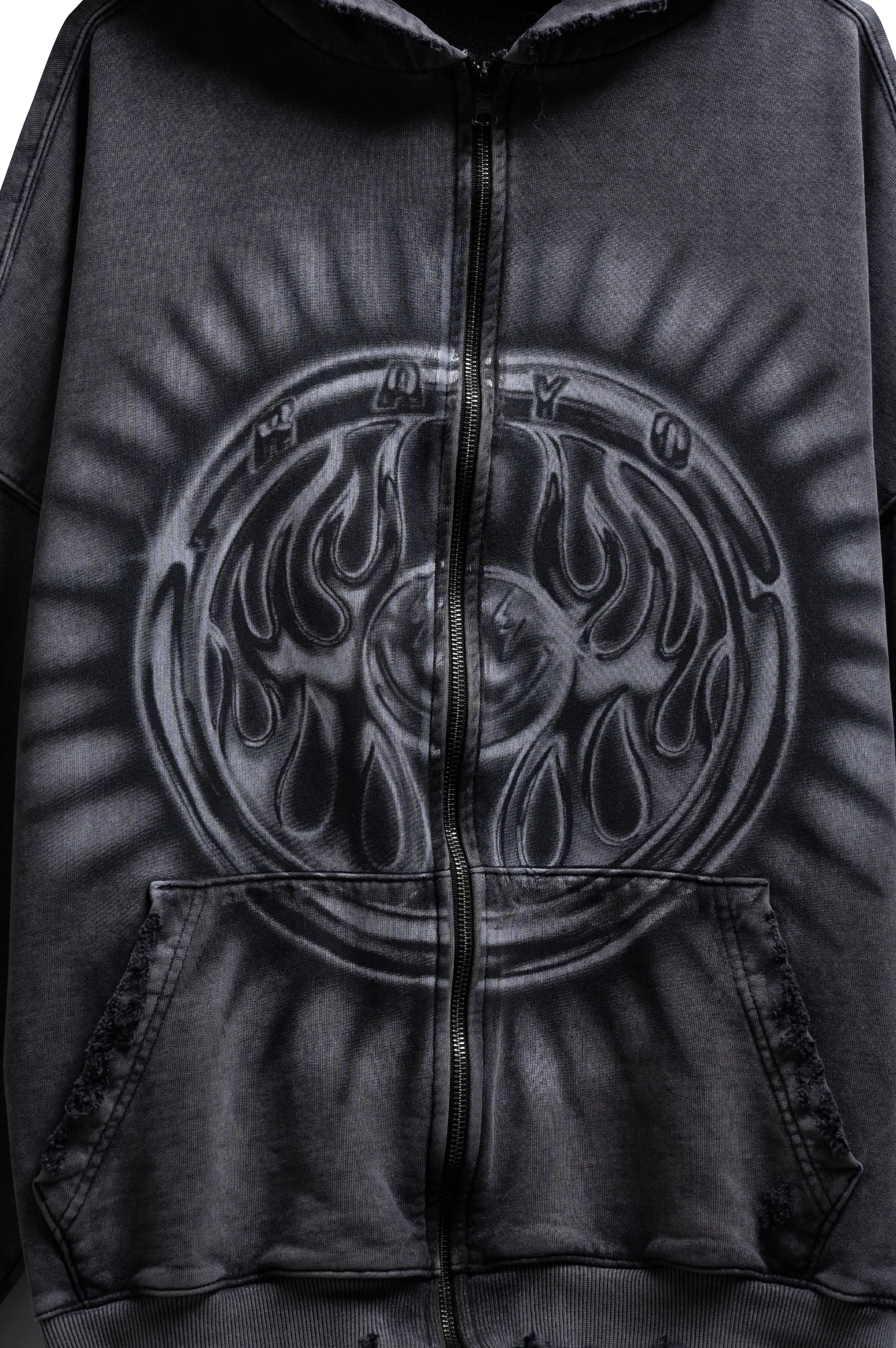BLACK RAYO ZIP HOODIE - Image 3