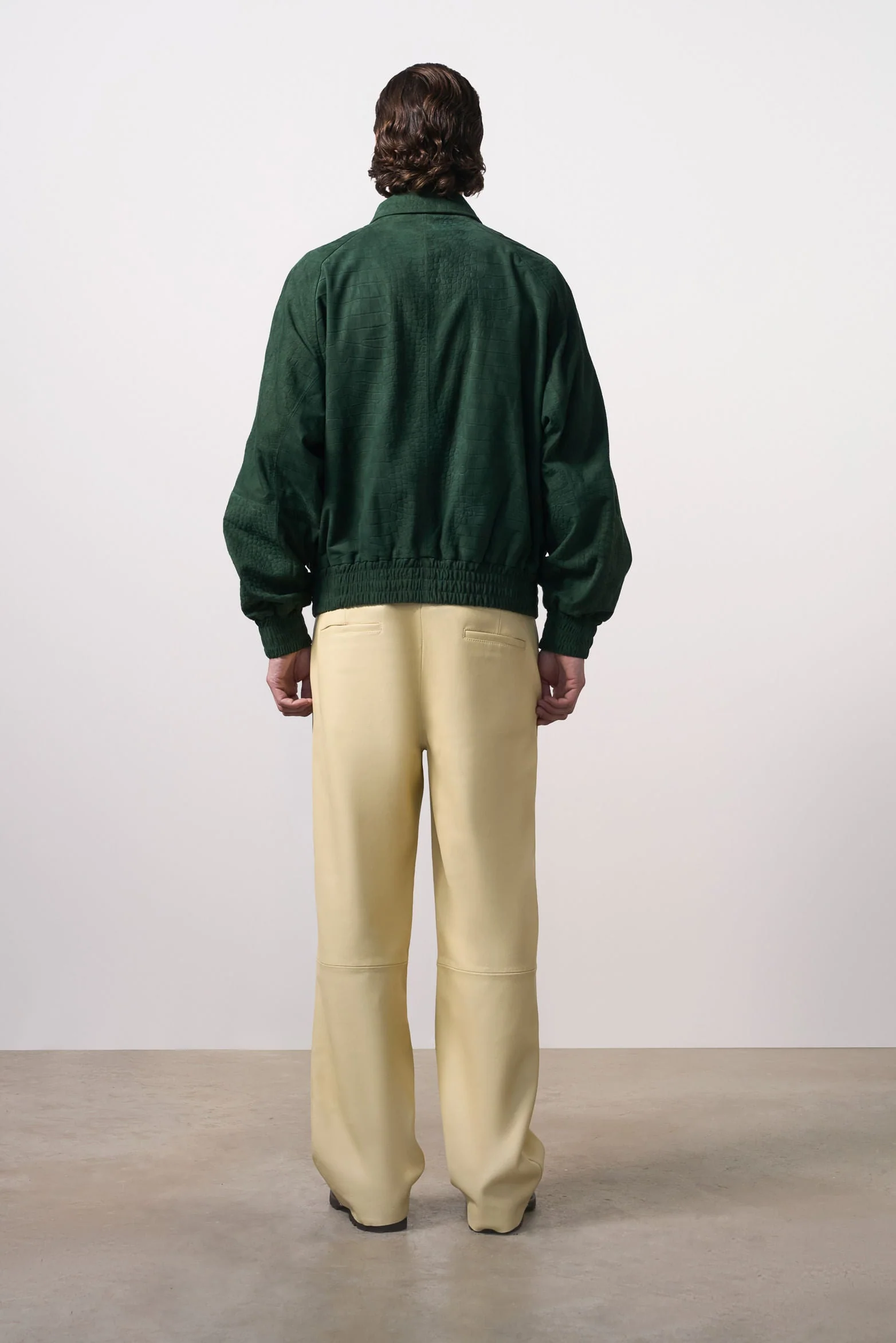 Men's Croco Suede Bomber Jacket - Image 3
