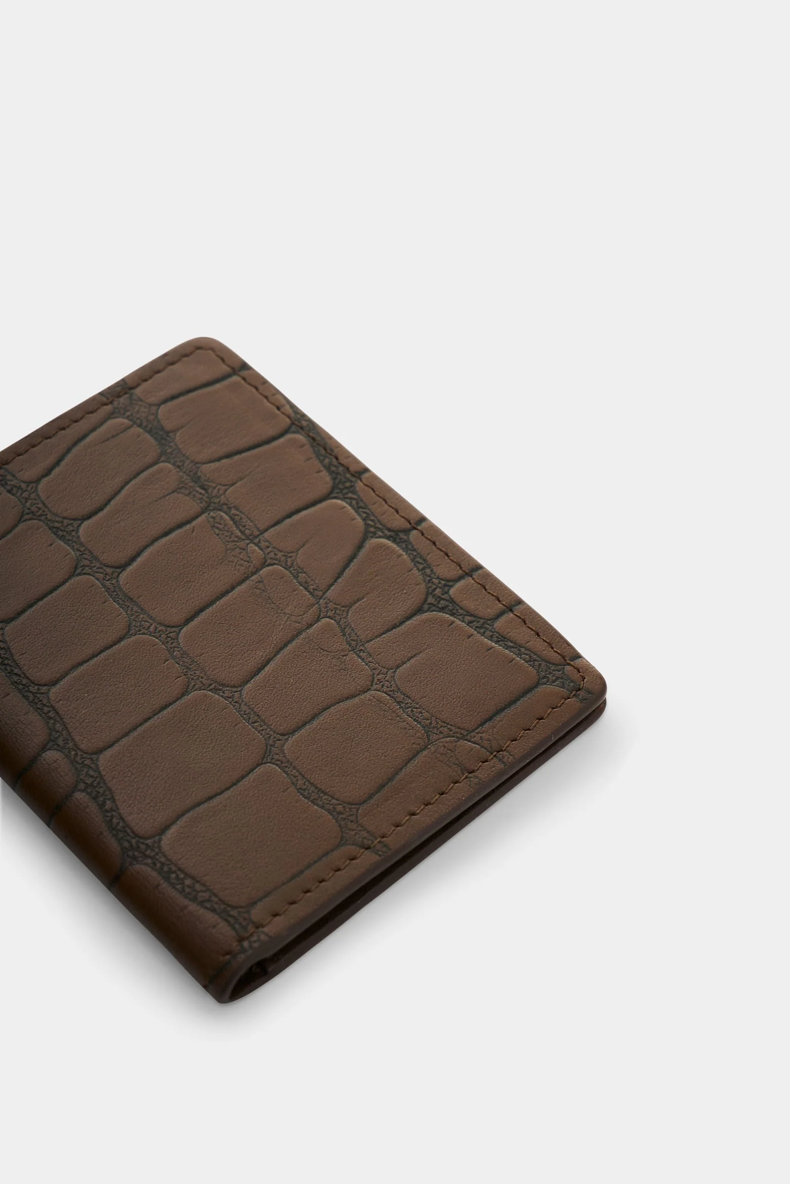 Men's Dino Croco Leather Card Holder - Image 4