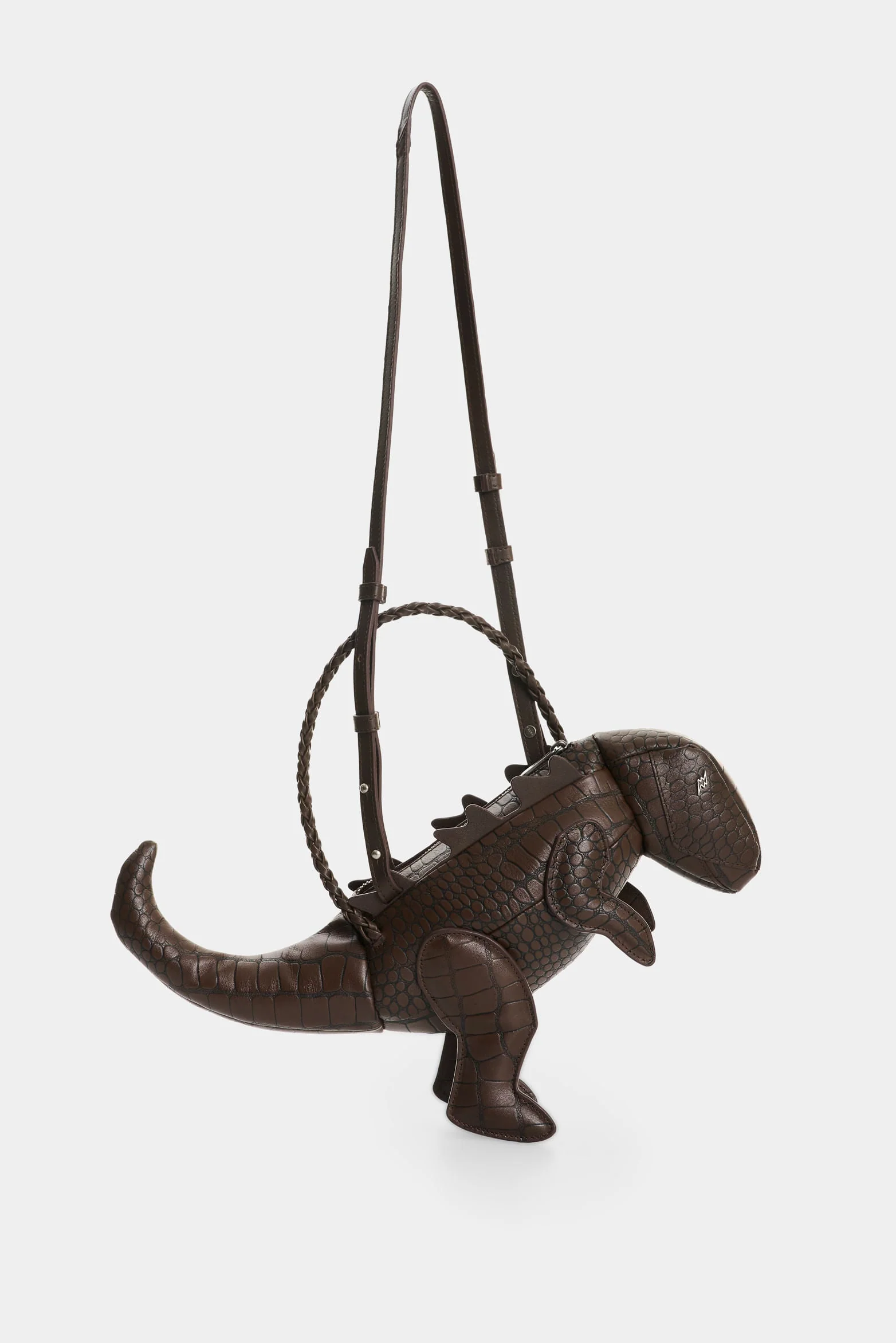 Men's Dino Croco Leather Crossbody Bag