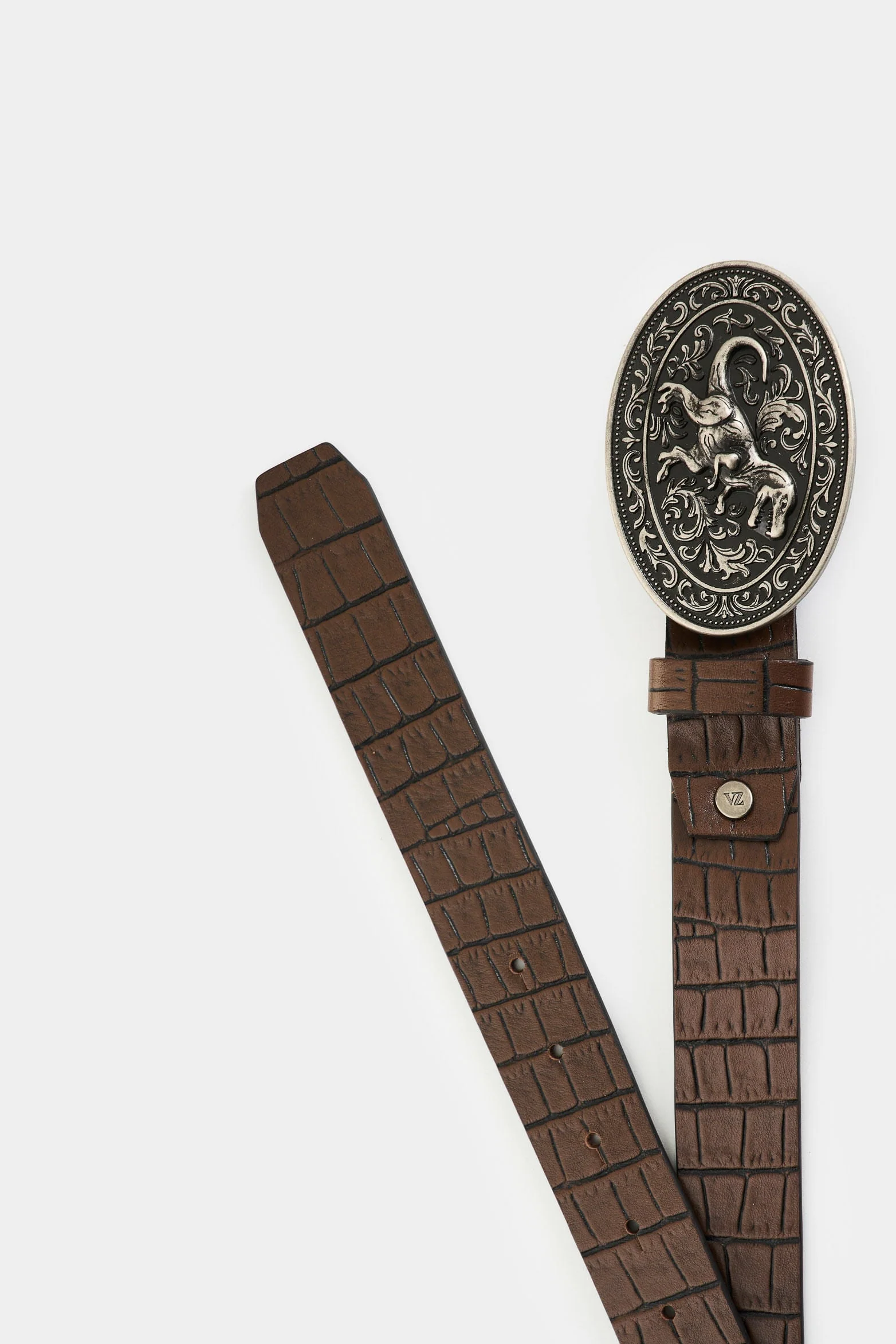 Men's Dino Croco Leather Reversible Belt - Image 3