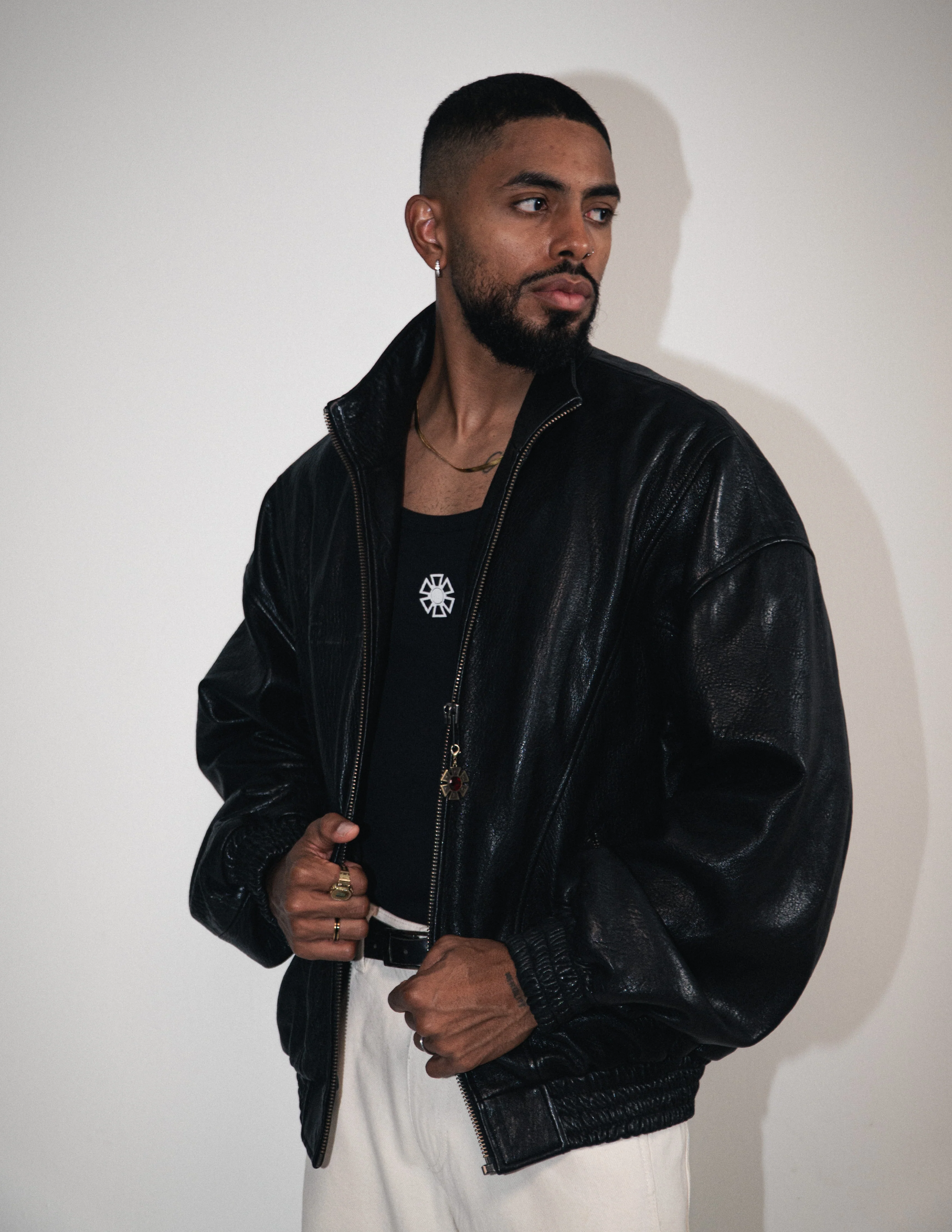 OMERTA BLACK LEATHER JACKET - Image 6