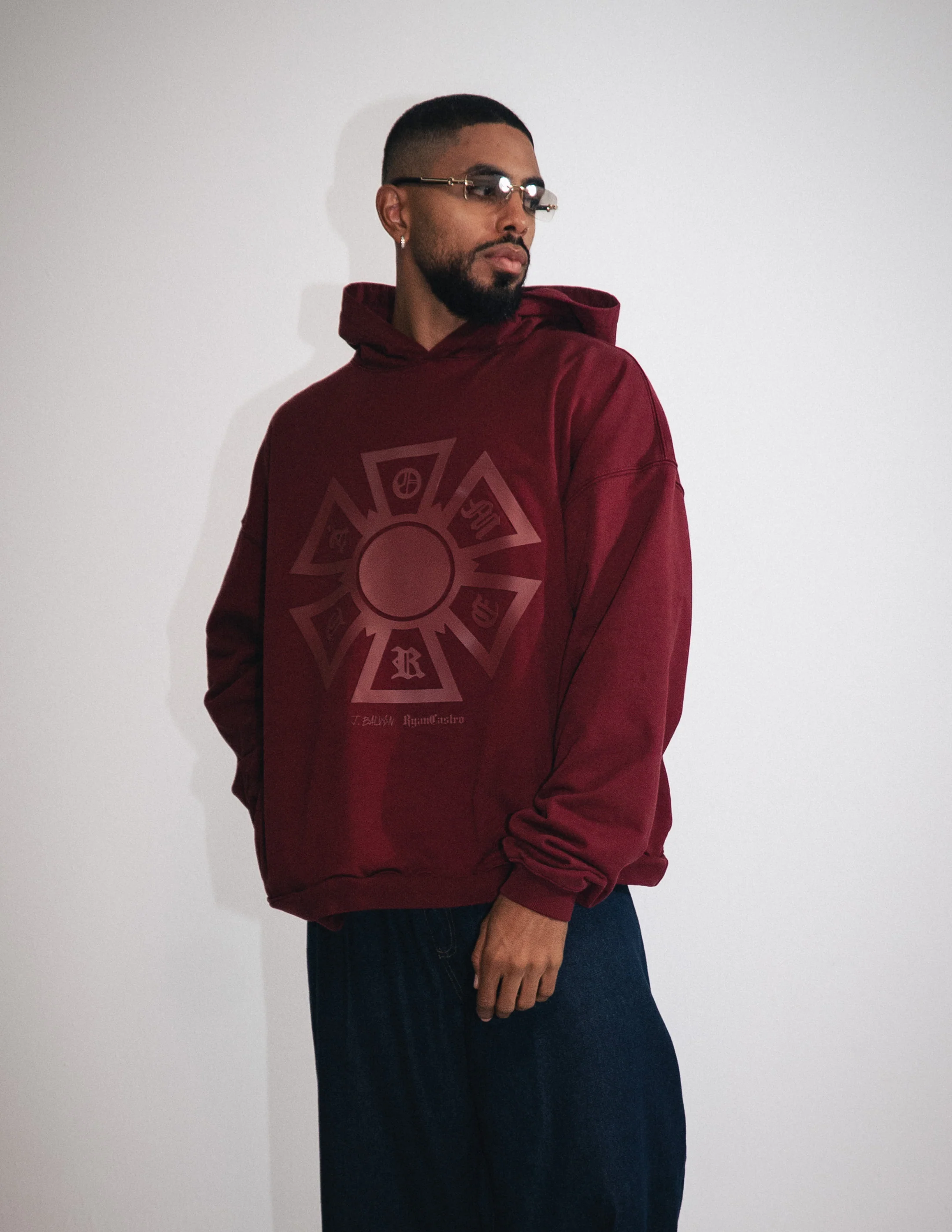 OMERTA MAROON HOODIE - Image 4