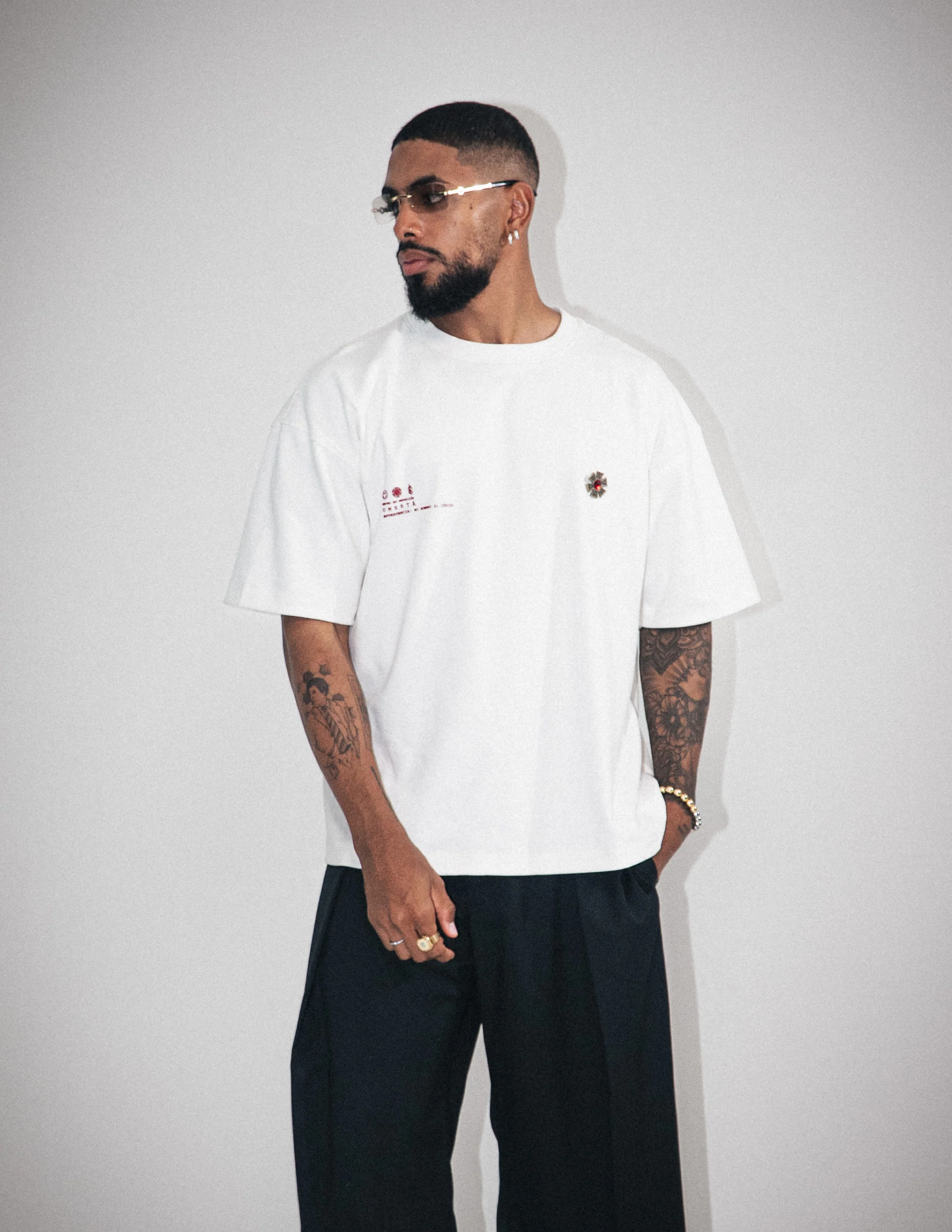 OMERTA PIN T-SHIRT IVORY - Image 4