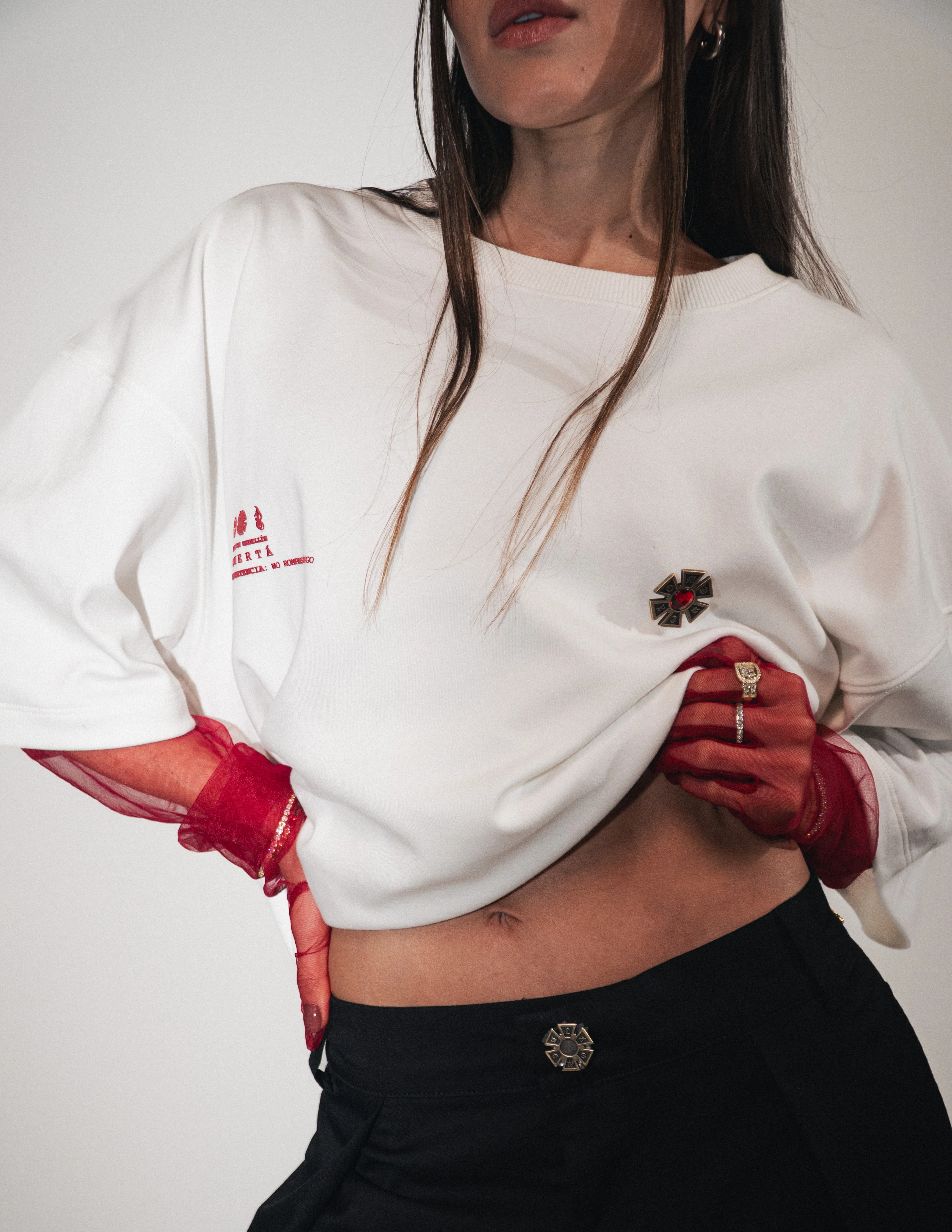OMERTA PIN T-SHIRT IVORY - Image 8