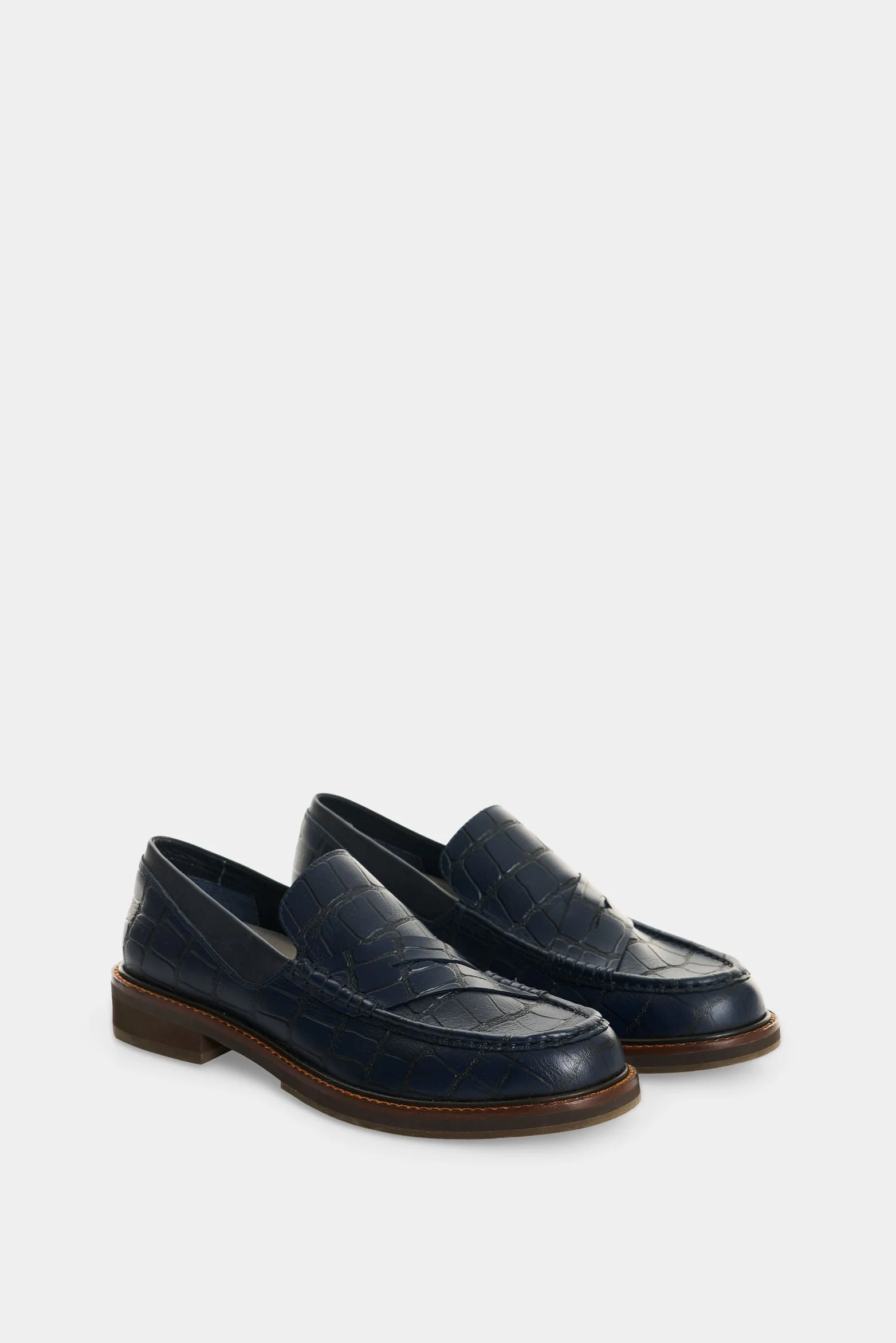Women's Croco Leather Loafers - Image 2